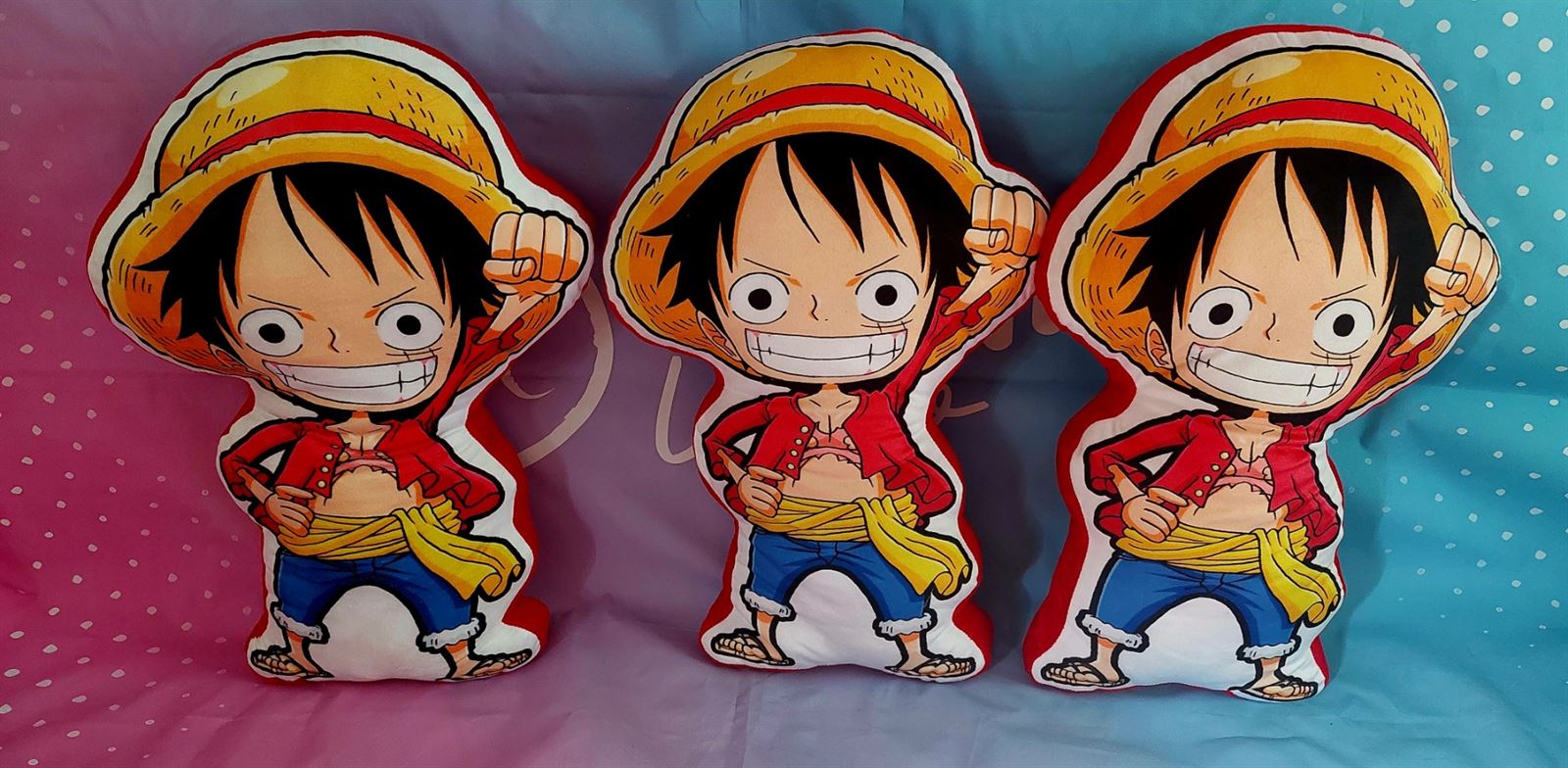 Almohada de felpa con dibujos animados de Luffy 45 cm - Imagen 3