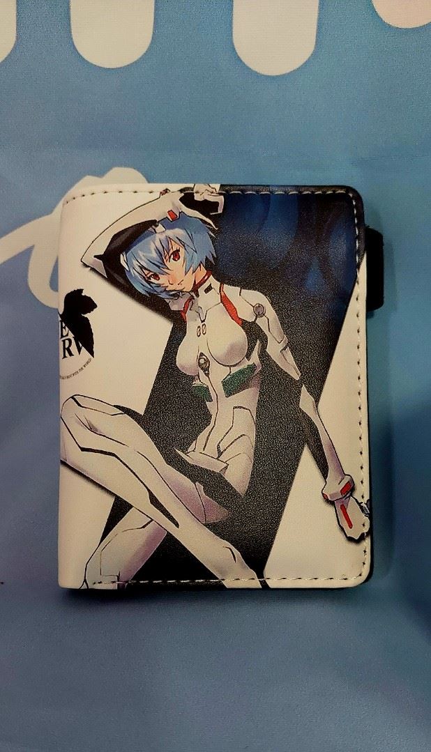 Cartera EVANGELION Eva, billetera de cuero de Anime, tarjetero plegable para identificación, moneder - Imagen 1